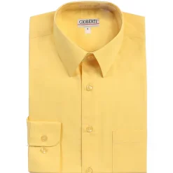 Gioberti Boy's Long Sleeve Dress Shirt And Stripe Zippered Tie Set