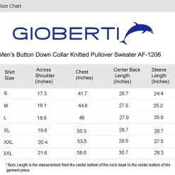 Gioberti Men's 100% Cotton Button Down Collar Knitted Pullover Sweater