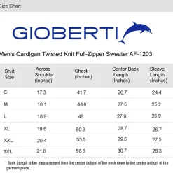 Gioberti Men's Heavy Weight Cardigan Twisted Knit Regular Fit Full-Zipper Sweater
