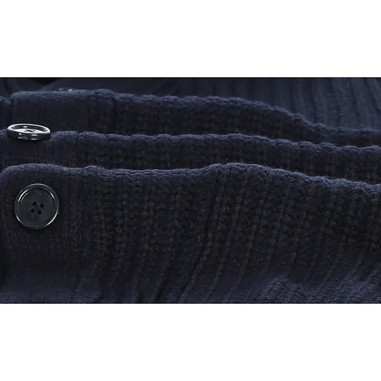 Gioberti Men's Heavy Weight Shawl Collar Knitted Regular Fit Cardigan With Faux Suede Elbow Patch