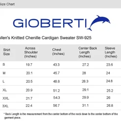 Gioberti Men's Knitted Chenille Cardigan Sweater With Flannel Lining