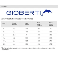 Gioberti Men's Knitted Pullover Hoodie Sweater With Soft Velvet Underlining