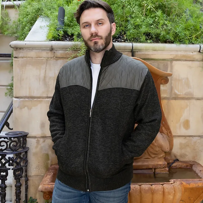 Gioberti Men's Knitted Regular Fit Full Zip Cardigan Sweater With Soft Brushed Flannel Lining