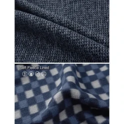 Gioberti Men's Knitted Regular Fit Full Zip Cardigan Sweater With Soft Brushed Flannel Lining