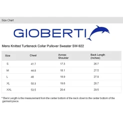 Gioberti Men's Knitted Turtleneck Collar Pullover Sweater with Soft Brushed Flannel Lining