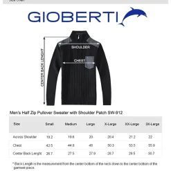 Gioberti Men's Quarter Zip Pullover Knitted Regular Fit Sweater With Soft Brushed Flannel Lining