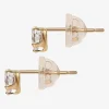 Girls Cubic Zirconia Heart Stud Earrings
