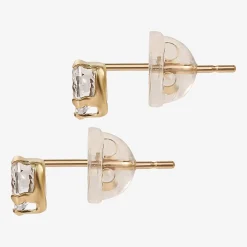 Girls Cubic Zirconia Heart Stud Earrings