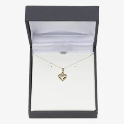 Girls 14K Gold Heart 13 Inch Pendant Necklace