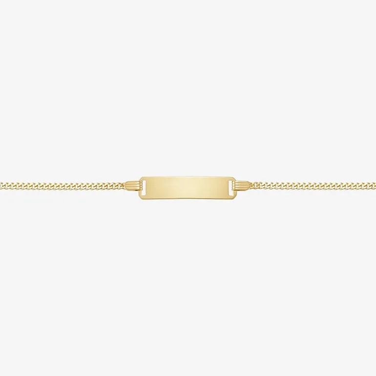 Girls 14K Gold 5 1/2 Inch Solid Curb Id Bracelet
