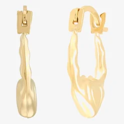 Girls 14K Gold 12.3mm Heart Hoop Earrings