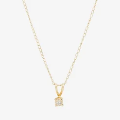 Girls Natural White Diamond 14K Gold Round 2-pc. Jewelry Set