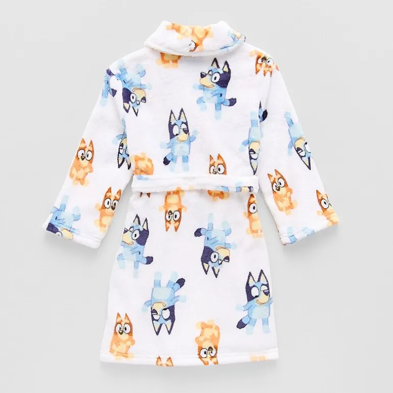 Girls Plush Long Sleeve Knee Length Bluey Robe