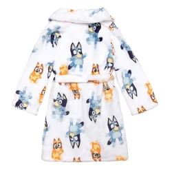 Girls Plush Long Sleeve Knee Length Bluey Robe