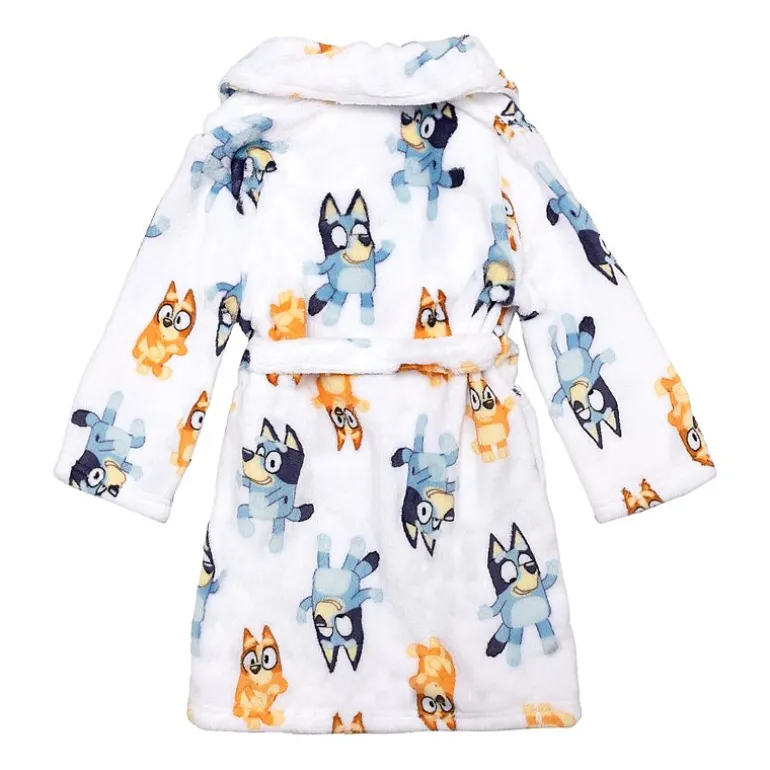 Girls Plush Long Sleeve Knee Length Bluey Robe