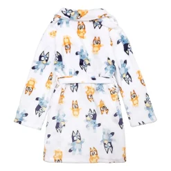 Girls Plush Long Sleeve Knee Length Bluey Robe
