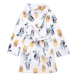 Girls Plush Long Sleeve Knee Length Bluey Robe