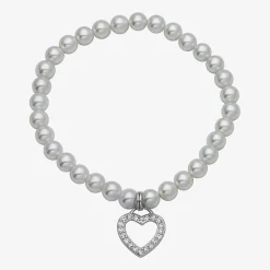 Girls White Cultured Freshwater Pearl Sterling Silver Heart 2-pc. Jewelry Set