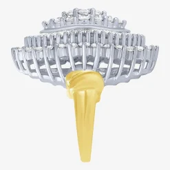 (G / I1) Womens 4 CT. T.W. Lab Grown White Diamond 10K Gold Cluster Cocktail Ring