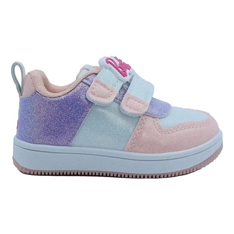 Glitter Double Velcro Toddler Girls Barbie Sneakers