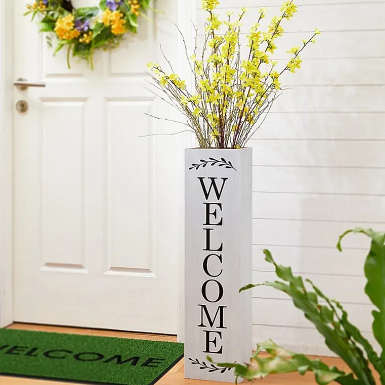 Glitzhome 30" Double Sided White Boxed Outdoor Planters