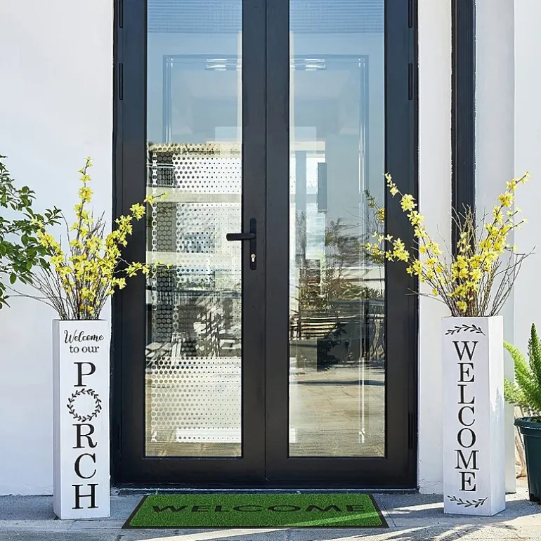 Glitzhome 30" Double Sided White Boxed Outdoor Planters