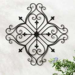 Glitzhome 23.5" Iron Floral Garden Wall Sign