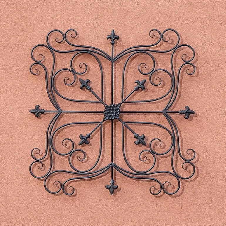 Glitzhome 23.5" Iron Floral Garden Wall Sign