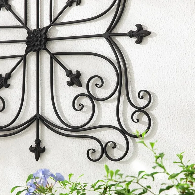 Glitzhome 23.5" Iron Floral Garden Wall Sign