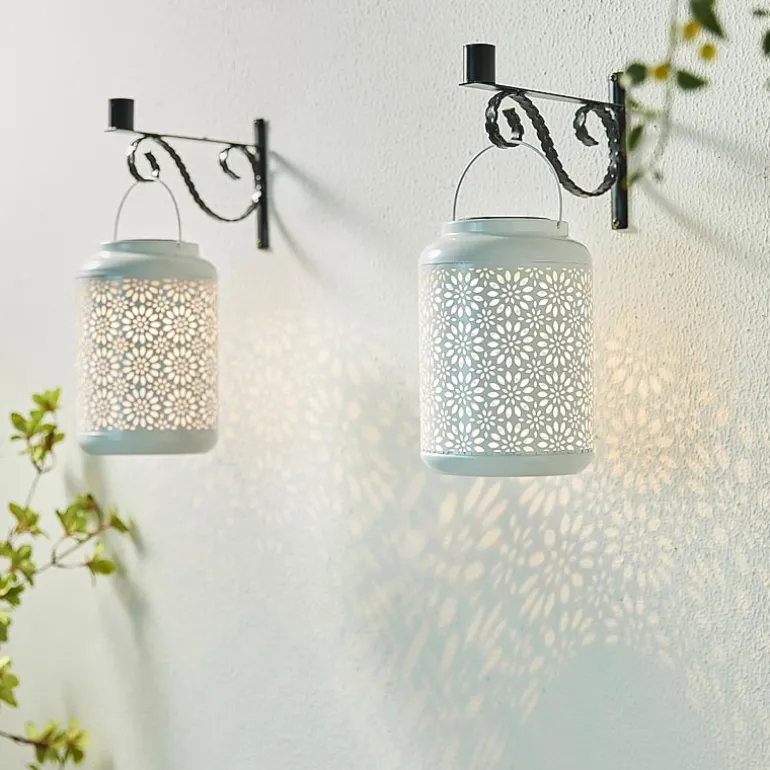 Glitzhome 2-pc. 8.75" Metal Solar Decorative Lantern