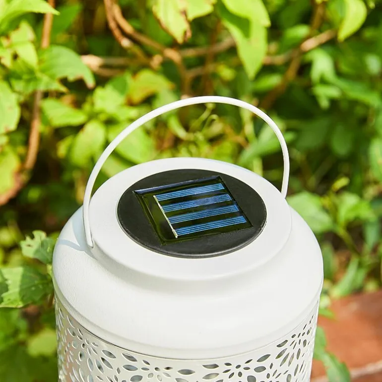 Glitzhome 2-pc. 8.75" Metal Solar Decorative Lantern
