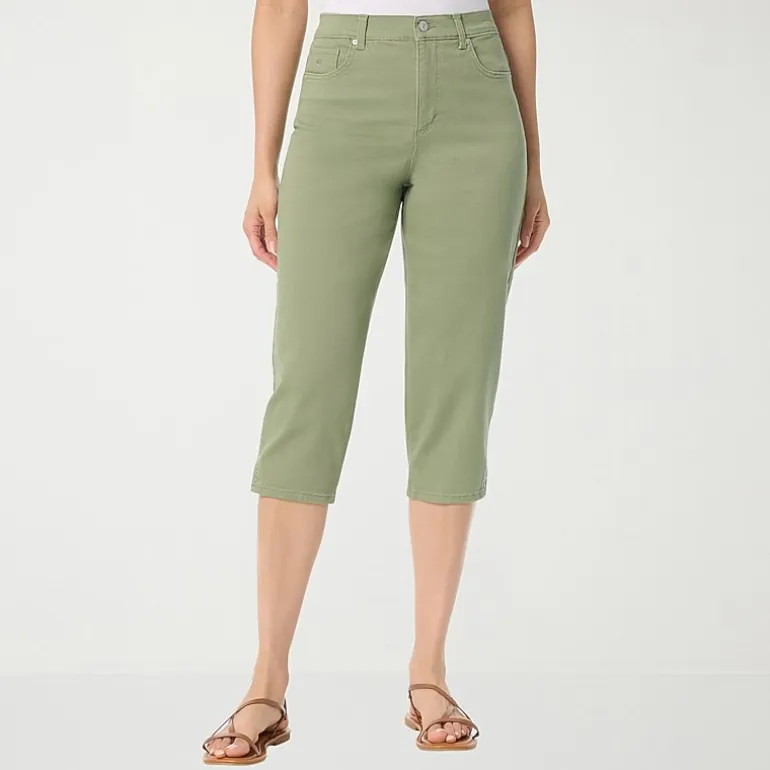 Gloria Vanderbilt Amanda Womens High Rise Stretch Fabric Capri Jean