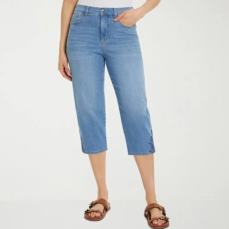 Gloria Vanderbilt Amanda Womens High Rise Stretch Fabric Capri Jean