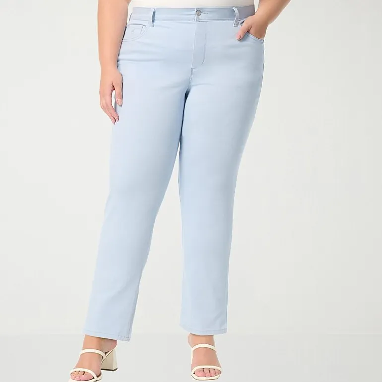 Gloria Vanderbilt Amanda Womens Plus High Rise Stretch Fabric Tapered Leg Jean