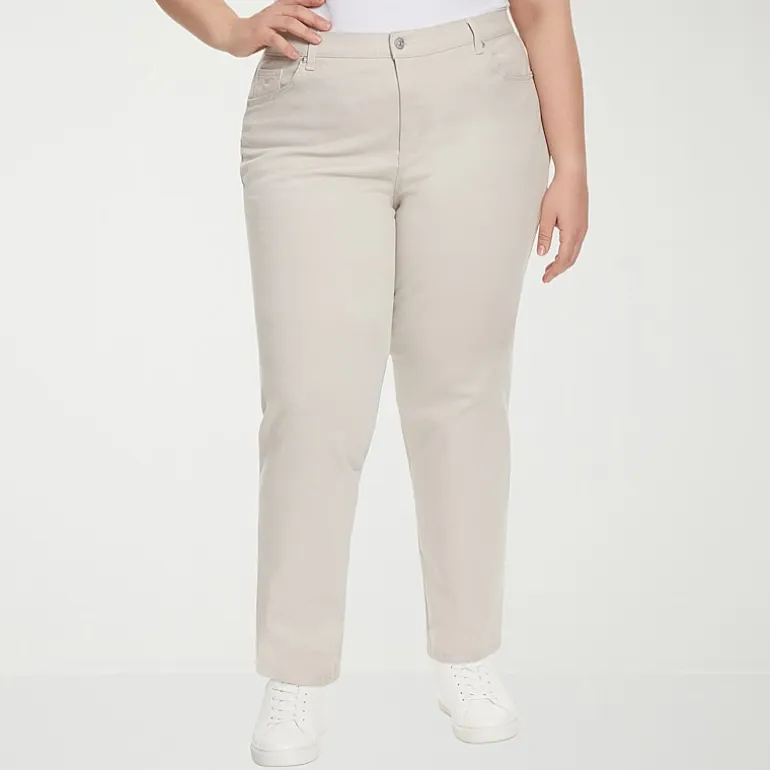 Gloria Vanderbilt Amanda Womens Plus High Rise Stretch Fabric Tapered Leg Jean