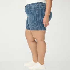 Gloria Vanderbilt Amanda Womens 7" High Rise Plus Denim Short