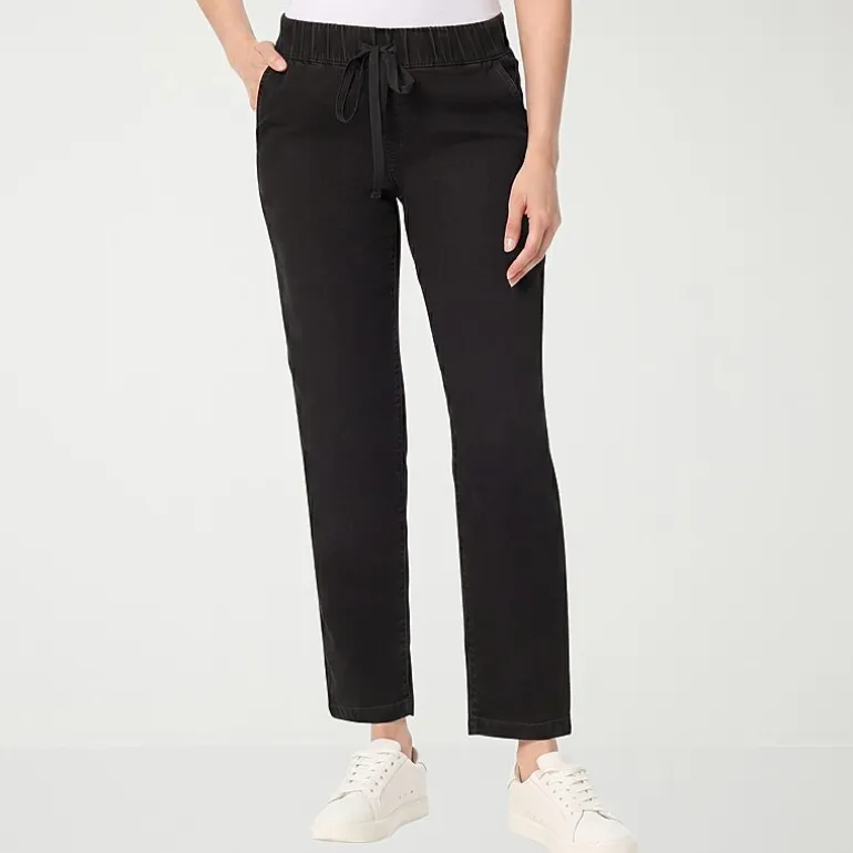 Gloria Vanderbilt Womens Anya Straight Leg Knit Denim