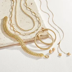 Gold Addiction Lariat Style Womens 14K Gold 18 Inch Y Necklace