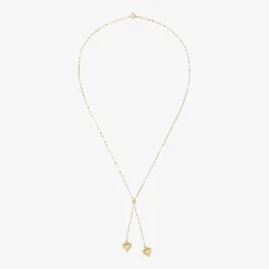 Gold Addiction Lariat Style Womens 14K Gold 18 Inch Y Necklace