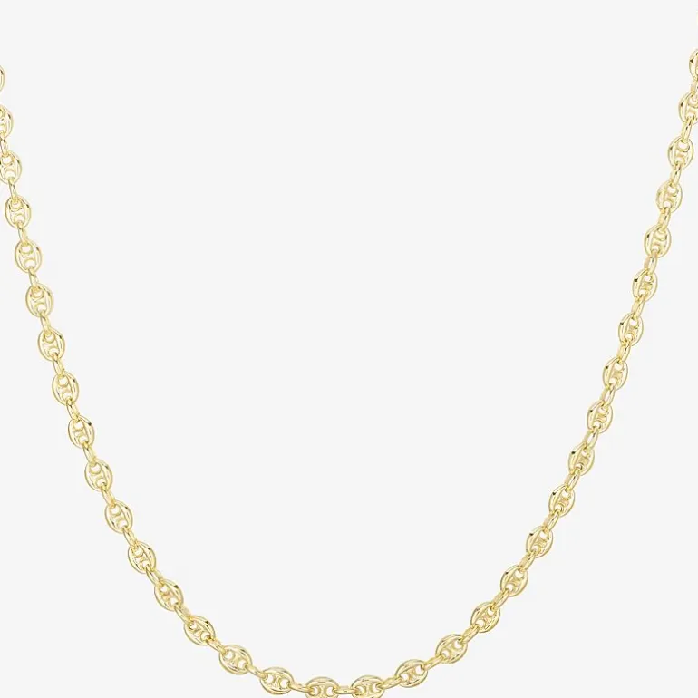 Gold Addiction Unisex Adult 14K Gold 7 Inch Solid Mariner Chain Bracelet