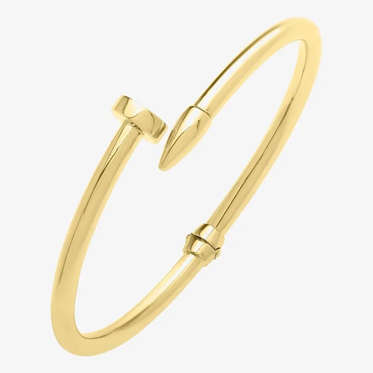 Gold Addiction Unisex Adult 14K Gold Bangle Bracelet