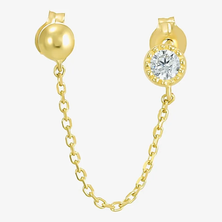 Gold Addiction Womens Cubic Zirconia 10K Gold 2 Pair Earring Set