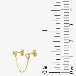 Gold Addiction Womens Cubic Zirconia 10K Gold 2 Pair Earring Set