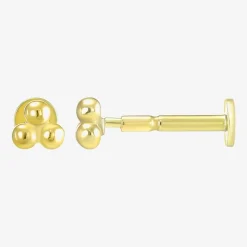 Gold Addiction Womens Cubic Zirconia 10K Gold 3 Pair Earring Set