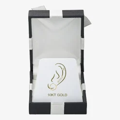 Gold Addiction Womens Cubic Zirconia 10K Gold 3 Pair Earring Set