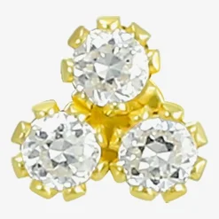 Gold Addiction Womens Cubic Zirconia 10K Gold 3 Pair Earring Set