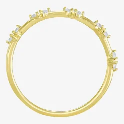 Gold Addiction Womens Cubic Zirconia 10K Gold Round Band