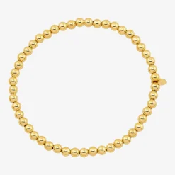 Gold Addiction Womens 10K Gold Beaded Bracelet