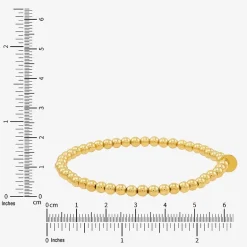 Gold Addiction Womens 10K Gold Beaded Bracelet