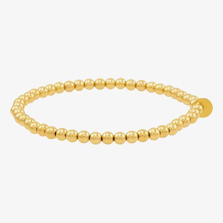 Gold Addiction Womens 10K Gold Beaded Bracelet